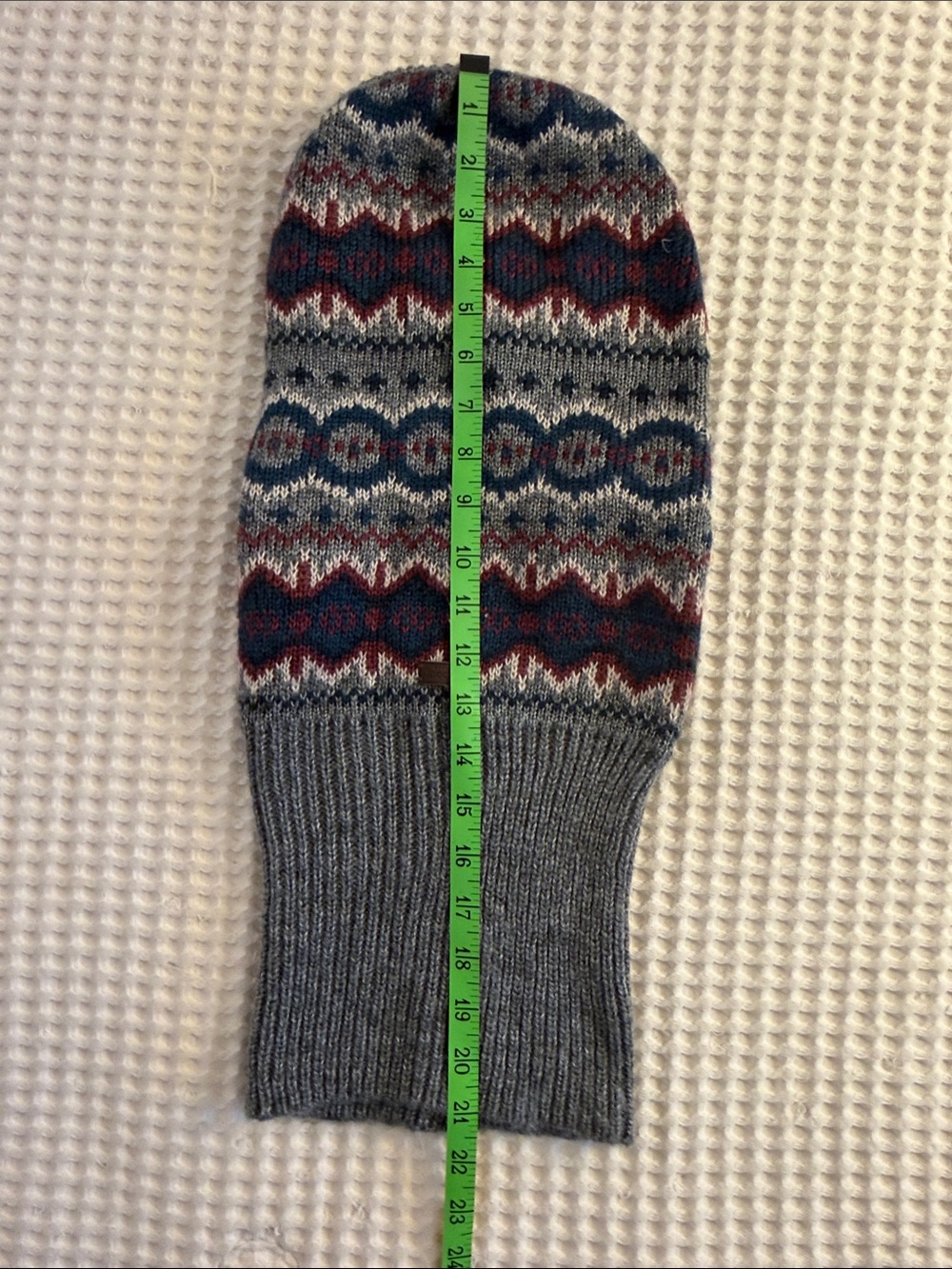 Barbour Gray Fair Isle dog Sweater with Blue and Red Accents - Picture 9 of 10